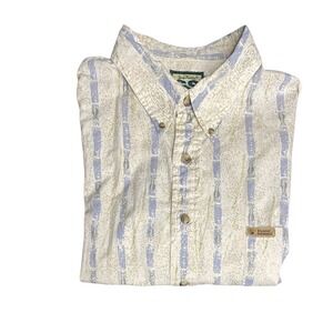 Gander‎ Mountain Guide Series SZ XLT Button Shirt Short Sleeve Geometric Beige